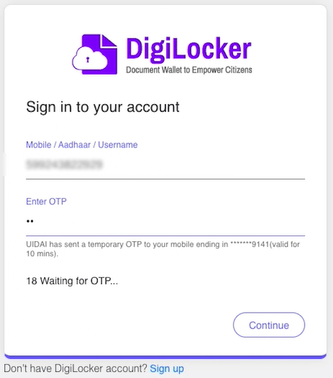 digilocker step 2 digilocker step 2