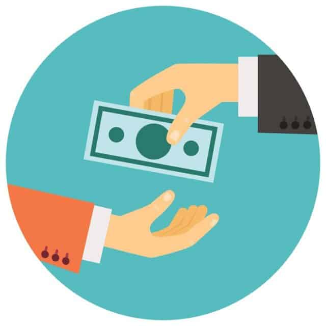 vector illustration retro style hand giving money other hand 1284 42589