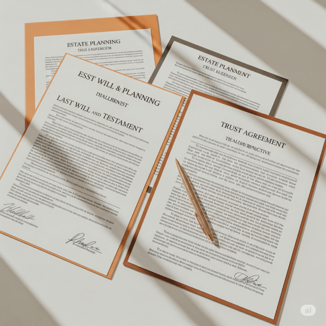 Trust and estate planning documents for securing generational wealth.