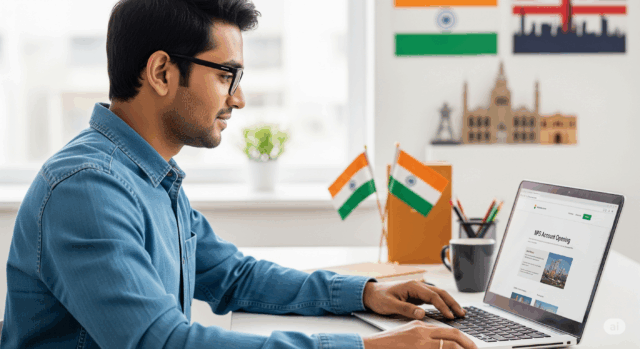 Non-resident Indian (NRI) accessing the online NPS account registration portal